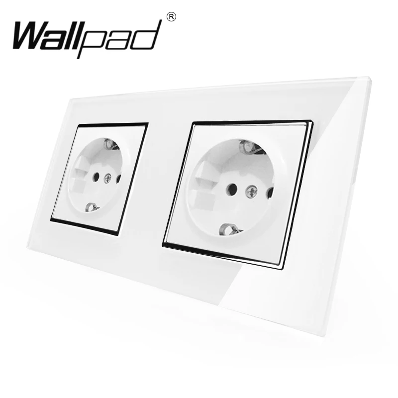 Настенная розетка с закаленным стеклом 156*86 мм 16 А|wall socket glass|glass eusocket eu |