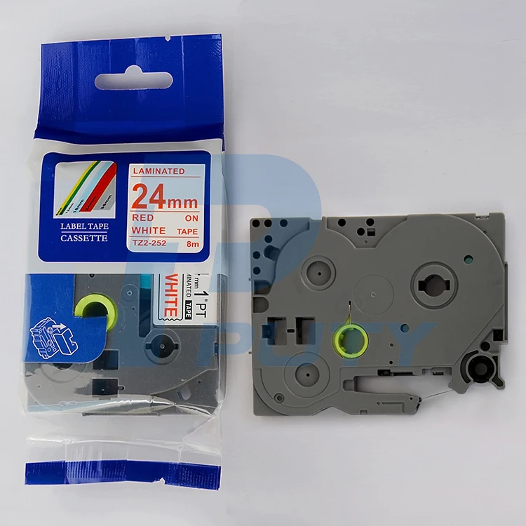 China suppliers 24mm red on white tze tapes TZ2-252 TZe-252 laminated blank cassette | Компьютеры и офис
