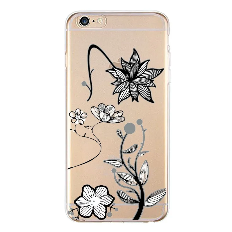 Розовый мягкий прозрачный чехол для телефона из ТПУ iPhone 4/4S 5 5S 6 6plus 7 8plus x с принтом