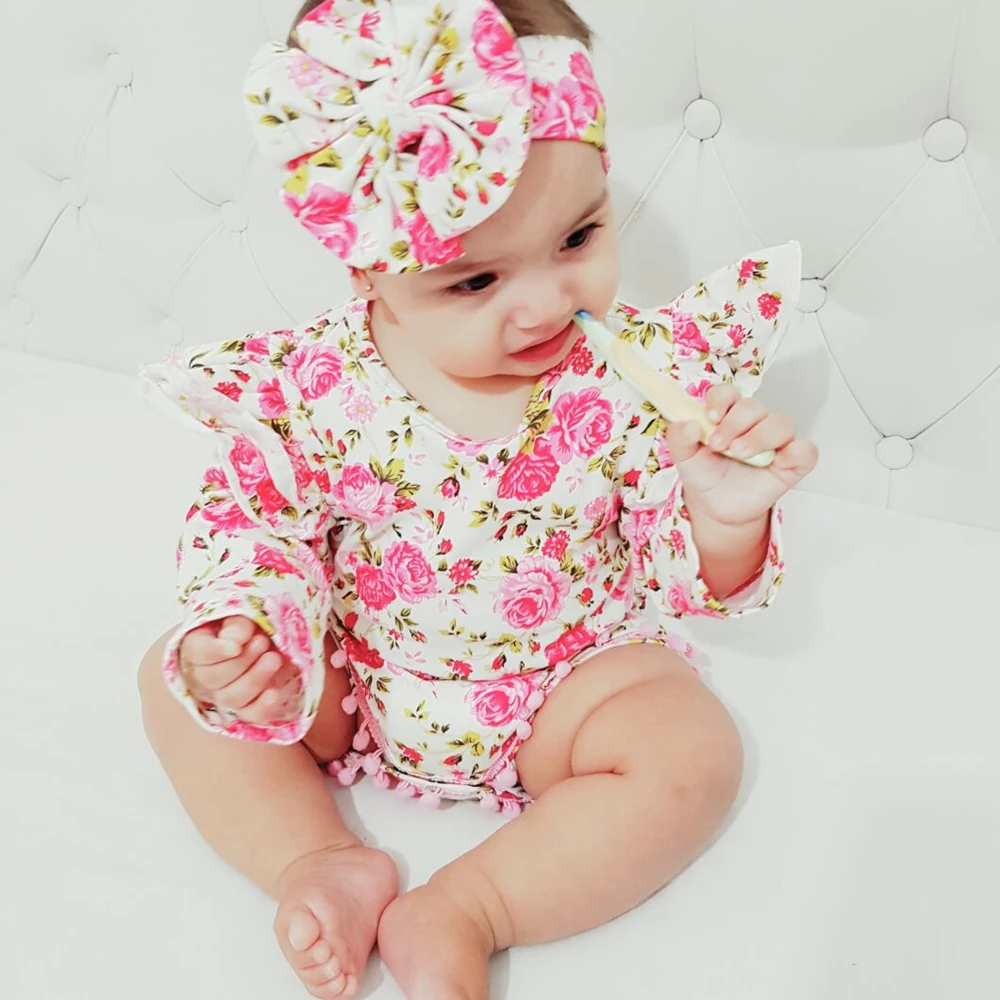 New Style Pompon Gold Polka Dot Baby Girls Bubble Rompers Outfit with headband | Детская одежда и обувь