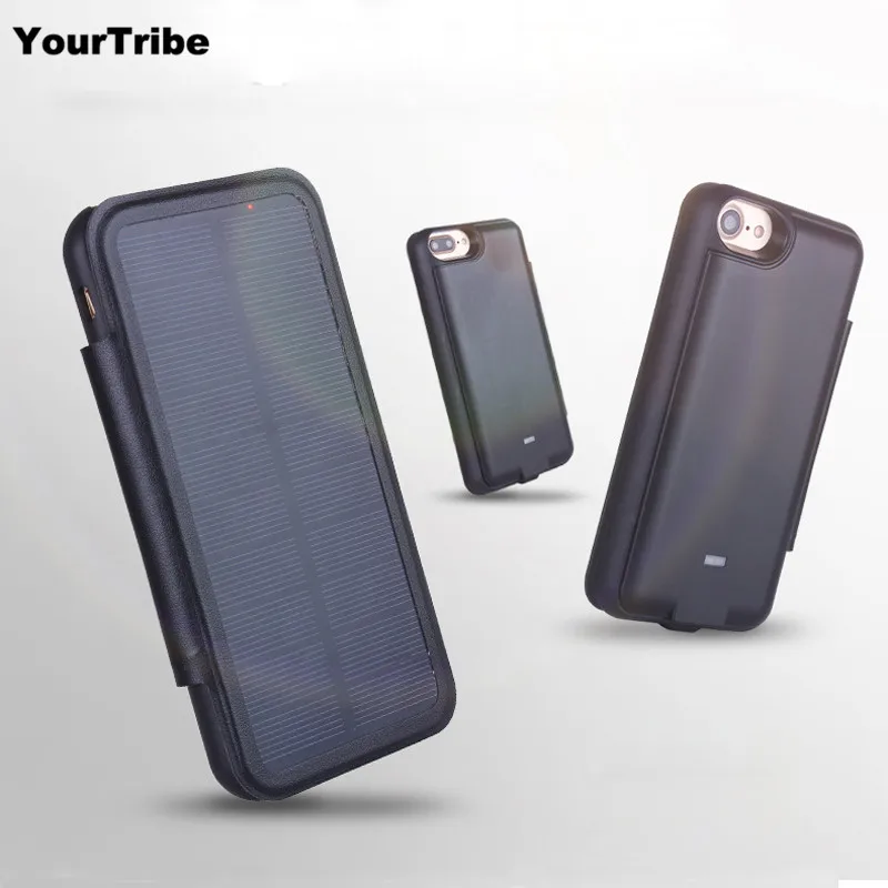 Yourtribe 5000 мАч 3000 солнечная батарея чехол для iPhone 6 6S 7 плюс Plus Power Bank резервного Bateria
