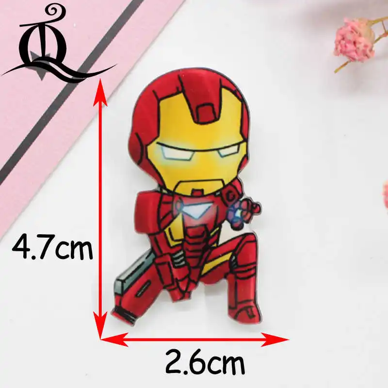 American hero mix 1PCS Painting cartoon mix food for Clothing Acrylic Badges Kawaii Icons on The Backpack Pin Brooch Badge Z11 - Цвет: No8