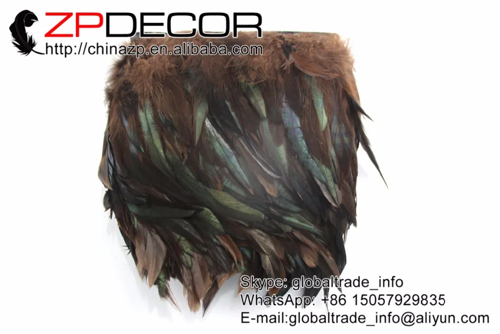 

Фабрика ZPDECOR оптовая продажа 10 ярдов 6-8 дюймов ручной выбор высокое качество кофе Петух Coque перья отделка для костюм декоративный
