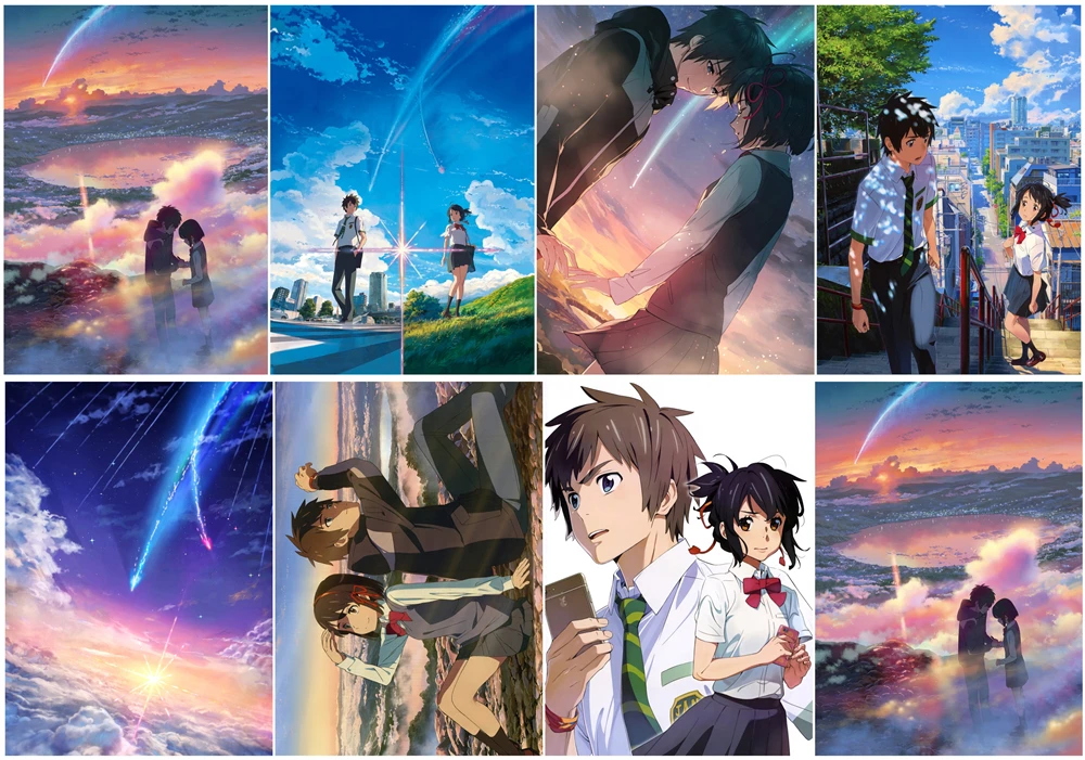 

Kimi no Na Wa ваше имя полипропилен A3 8 штук плакаты настенный постер PPP026