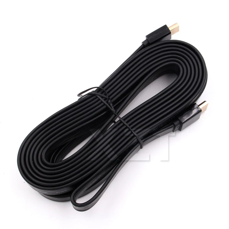 1 шт. HDMI плоский кабель 3D/1080P/2K x 4K золотой 5 м/3 м/5 м/10 м для Ultra HD PS3/PS4 ноутбук с HDTV|hdmi