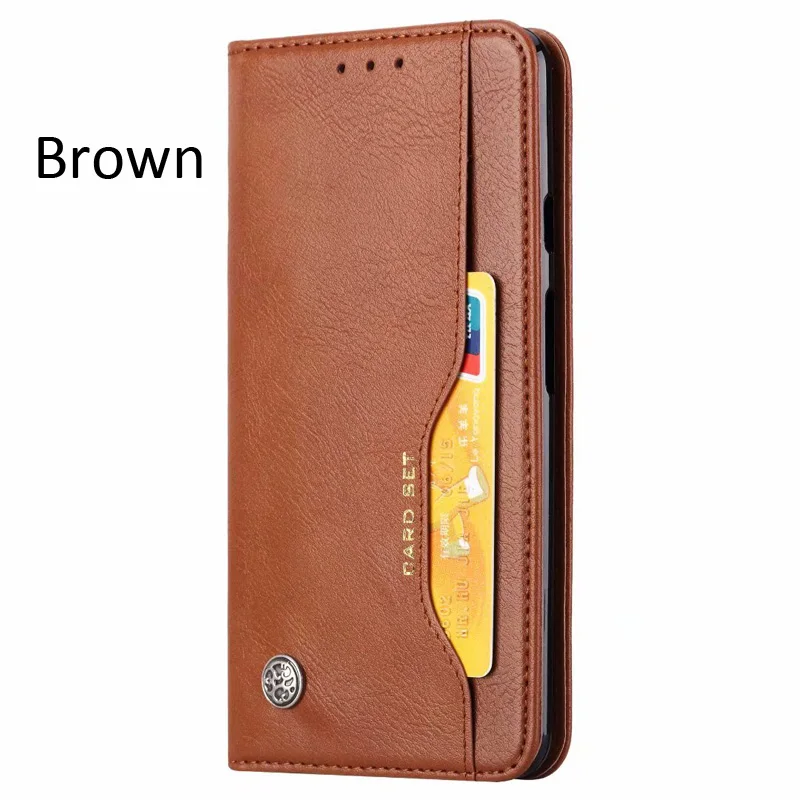Кожаный флип-чехол с отделением для карт для Xiaomi mi 9 T Pro Red mi K20 Pro Бизнес Coque capinha - Цвет: Brown