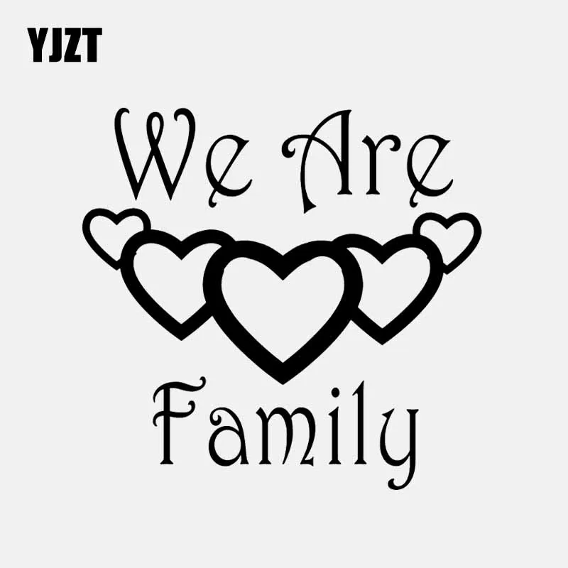 

YJZT, 15,1 см * 14,5 см, Мы семейные виниловые наклейки, автомобильные наклейки с любовным сердцем, черные/Серебристые цветы