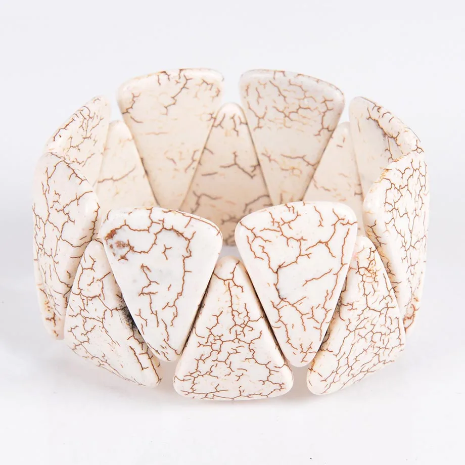 Браслет из говлита белый красный синий браслет обернутый на запястье широкий в