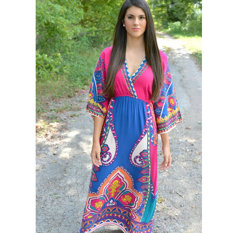 2017 винтажный кафтан накидка туника Пляжное платье купальник шифоновый бикини