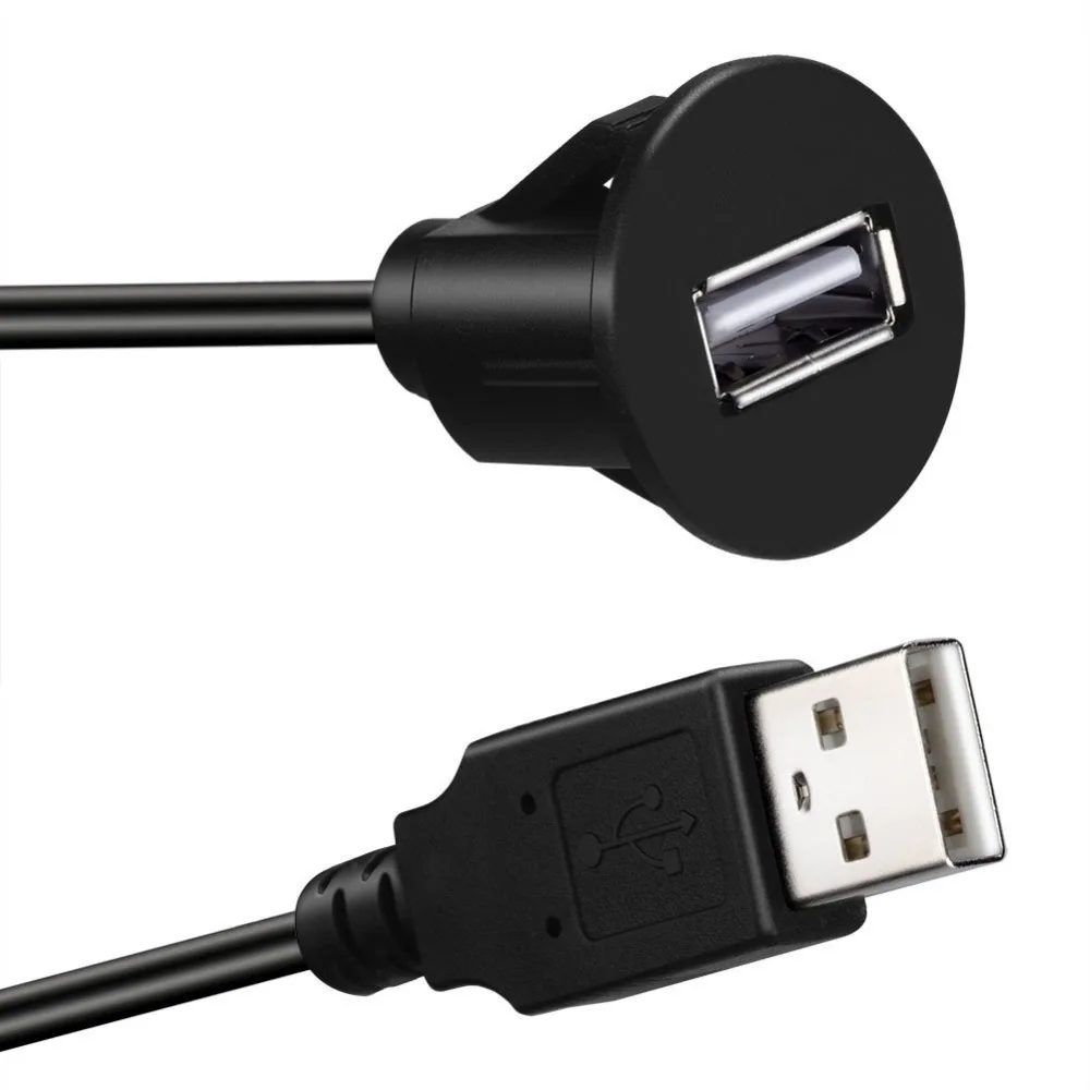 LBSC USB штекер к гнезду AUX флеш-Панель Крепление Удлинительный кабель для автомобиля Грузовик Лодка мотоцикл приборная панель-2 м