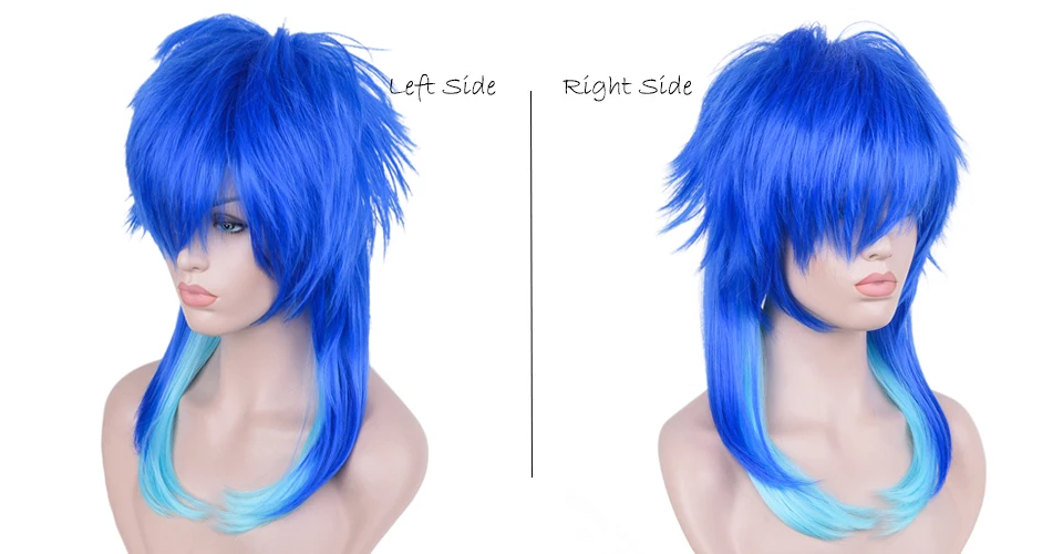 3047 Xi. rocks парики синтетические драматические убийцы DMMD Seragaki Aoba косплей костюм вечерние двухцветные синие волосы Омбре
