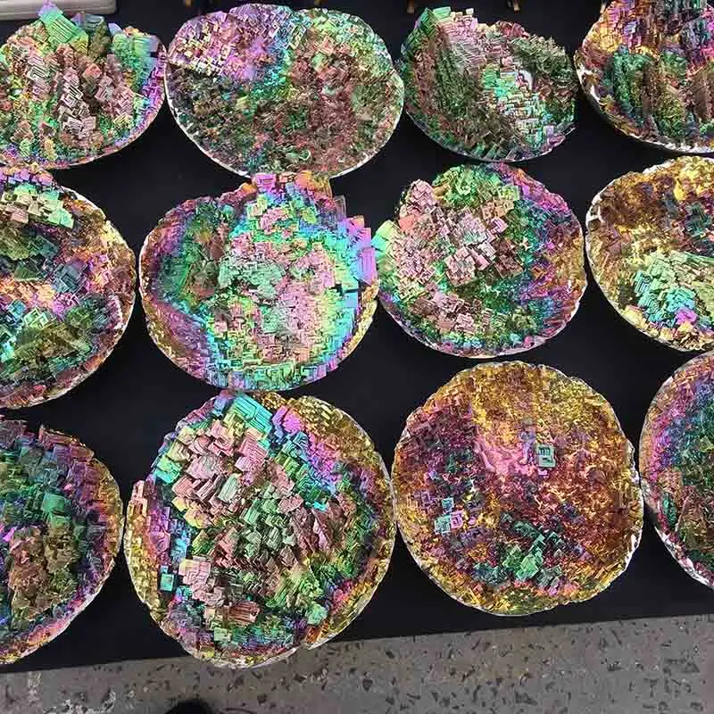 

MJP Wholesale different size natural bismuth mineral ore crystal bowl for home decoration