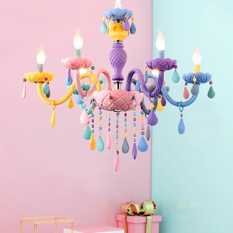 Современный хрустальный подвесной светильник детская спальная Подвесная лампа