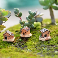 3pc mini small house cottages diy toys crafts figure moss terrarium fairy garden ornament landscape decor random color dollhouse