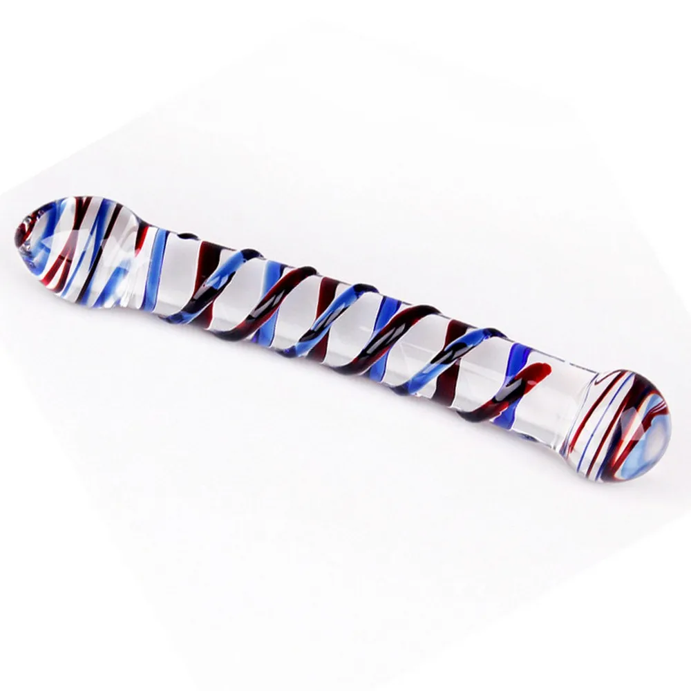 Pyrex стеклянный фаллоимитатор с двойной головкой Анальная пробка кристалл
