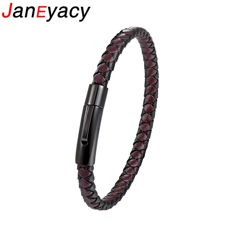 

Janeyacy 2018 New Brand Bracelet Women Fashion Jewellery Leather Bracelet Men Stainless Steel Bracelet Fashion Jewelry Pulseira