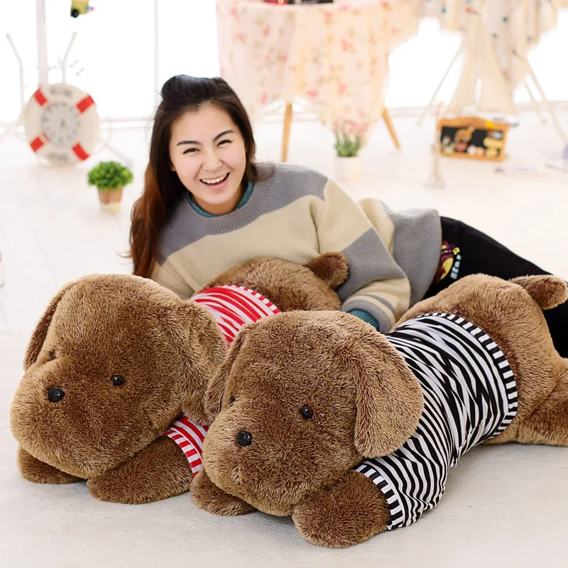 Fiyat Dolması Peluş Oyuncak Büyük 110 Cm Eğilimli Kahverengi Köpek Peluş Oyuncak Yumuşak Bebek Atmak Yastık Doğum Günü Hediyesi B0833
