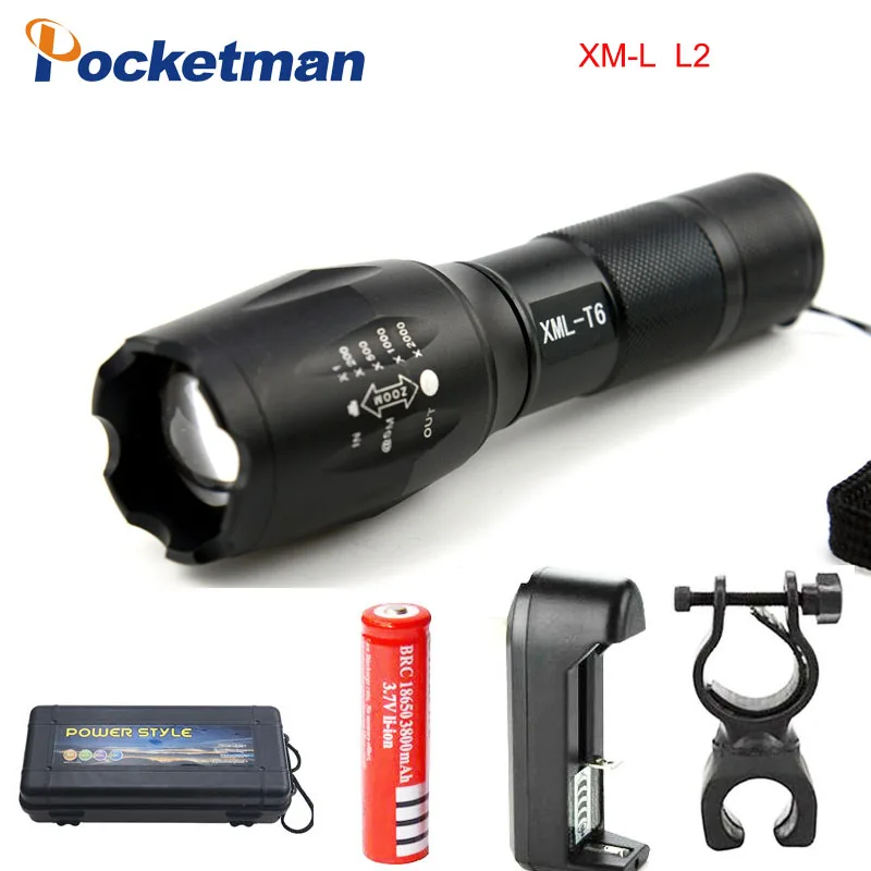E17 8000лм тактический светодиодный Фонарь ZoomLED фонарик для 3xAAA или 1x18650