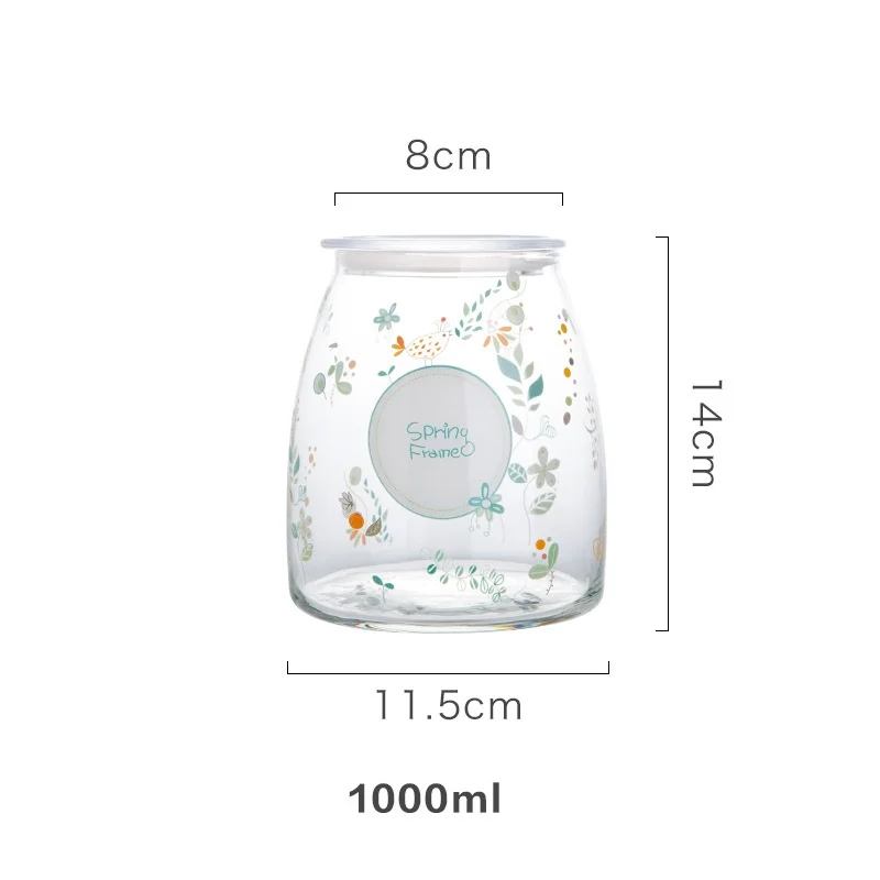 A 1000ML Герметичная стеклянная банка для еды, крышечки, банка для хранения, банка для хранения специй, коробка для хранения чая, кофе, сахара, контейнер для кухни, Органайзер - Цвет: A 1000ML
