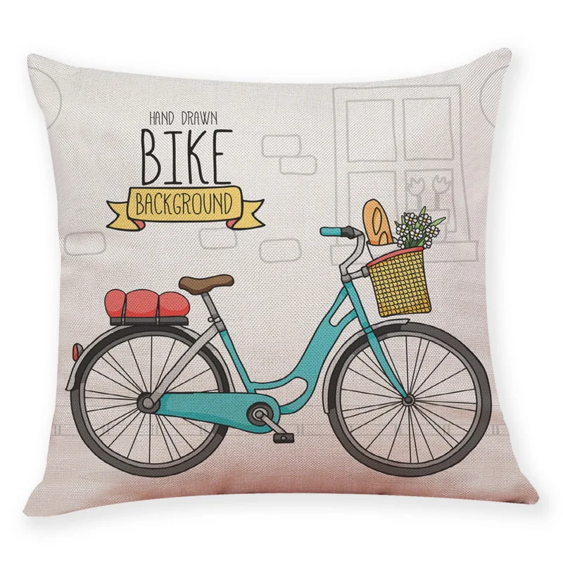 Hoomall мультфильм велосипед Печать наволочка декоративные домашние Квадратные