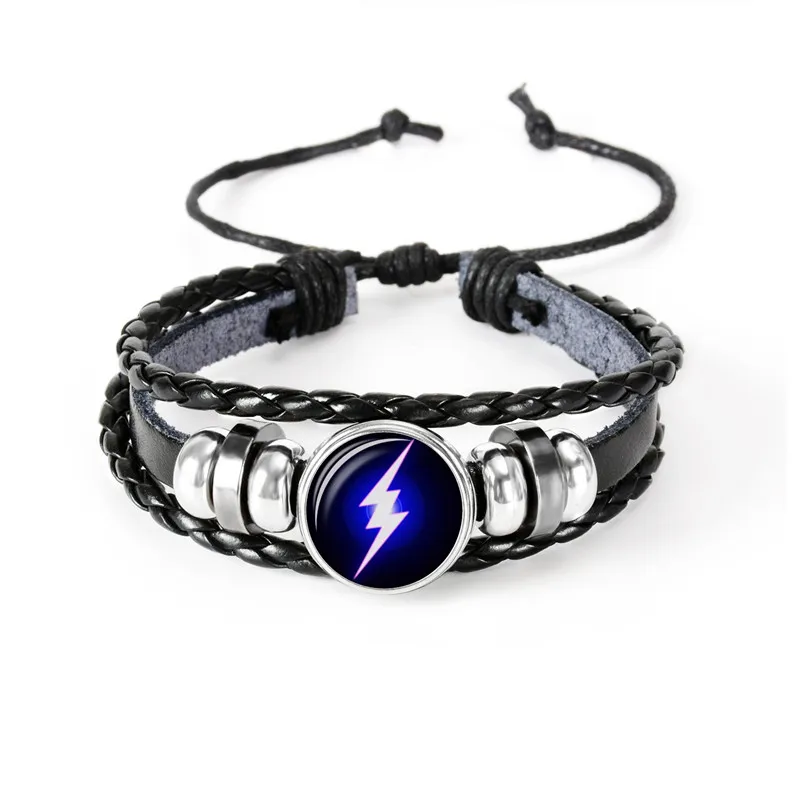 7 Marvel Iron Man Tony Stark Leather Bracelet The Avengers Iron Man Arc Reactor 3D Printed Glass Gem Charm Bracelet Bangles - Окраска металла: 7