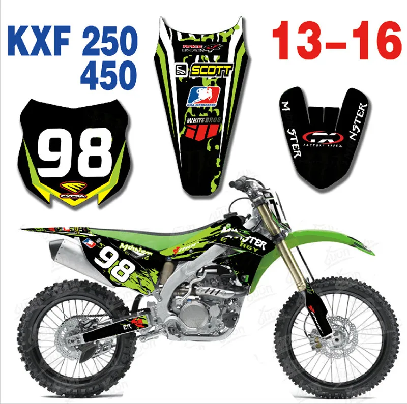 Найклейки на мотоцикл стикеры Графика для Kawasaki KX250F KXF250 KXF 250 450 KX 250F 2013 2014 2015 2016 KX450F