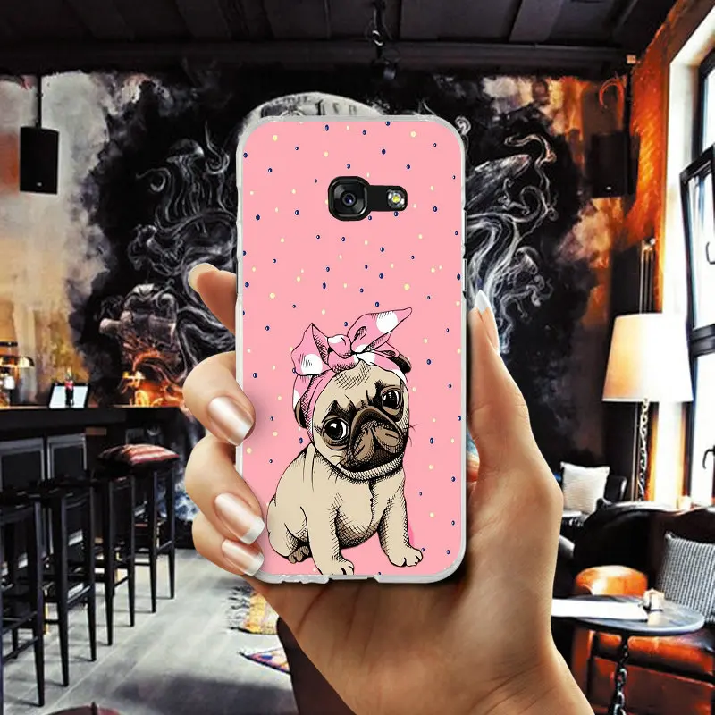For Samsung Galaxy A3 A5 A7 J1 J2 J3 J4 J5 J6 J7 2016 2017 2018 Bags Soft Silicone Mobile Phone Cases Funds Of Screen Pug Dogs |
