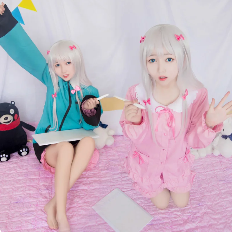 Новый японский аниме &quotEromanga Sensei&quot Izumi Sagiri зеленый костюм косплей пальто + пижамы