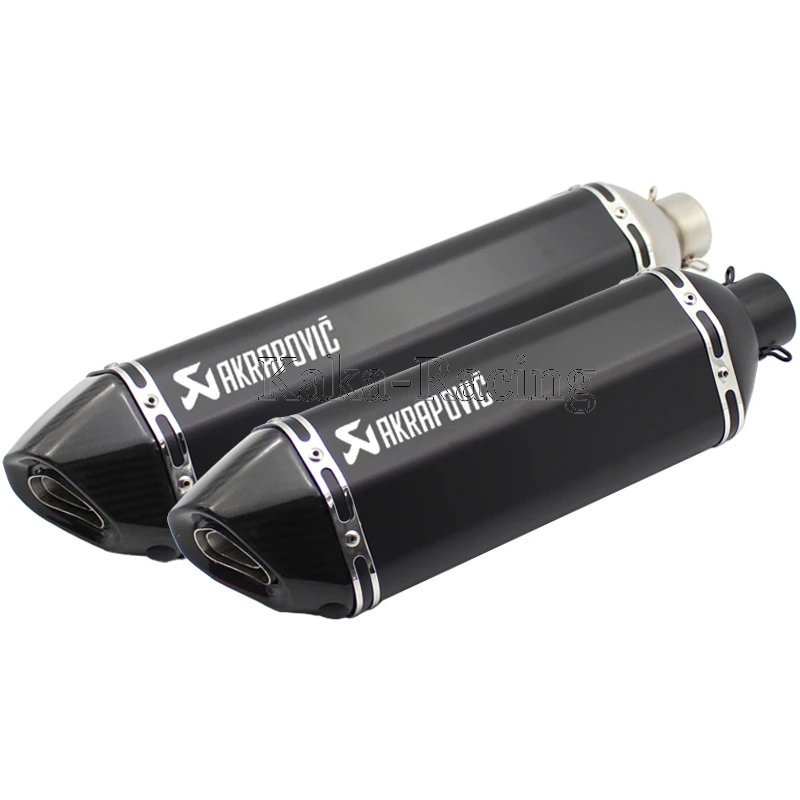 Полностью черный 570 мм/470 мм длина Akrapovic moto rcycle выхлопная труба мото rbike выхлопной