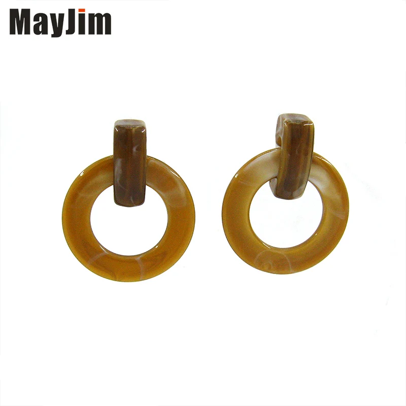 Brown coffee MayJim Мода женские акриловые большие серьги с натуральным узором личности винтажные преувеличенные серьги ювелирные изделия для женщин - Окраска металла: Brown coffee