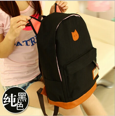 Рюкзак с кошачьими ушками для девушек 2016 хит продаж Студенческая дорожная сумка