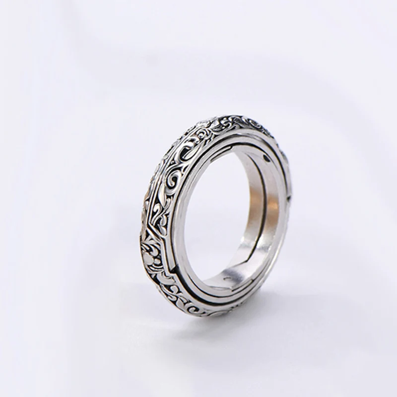 Silver color Ретро бронзовое кружащиеся астрономические шаровые кольца для мужчин и женщин серебряного цвета, космические кольца для влюбленных, ювелирные изделия для пар, подарки - Цвет основного камня: Silver color