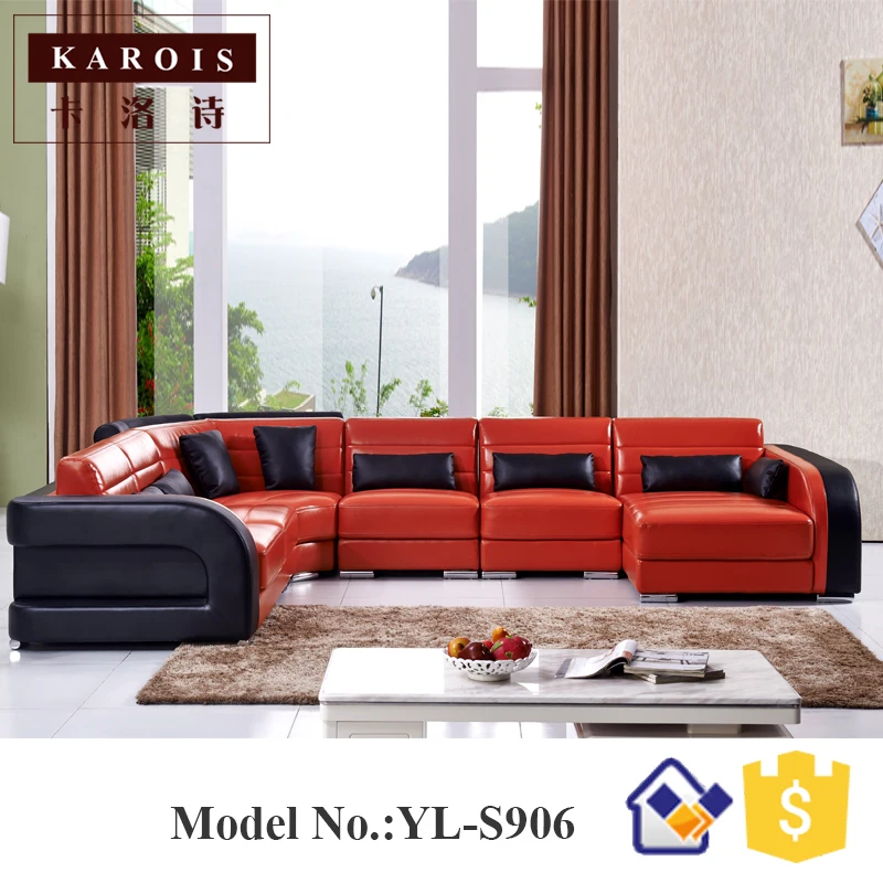 

China quality supplier big lots furniture leather corner sofa S906,leather couch