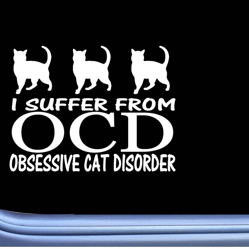 Я страдаю от застенчивого расстройства кошки OCD наклейка Crazy Lady Kitten детская