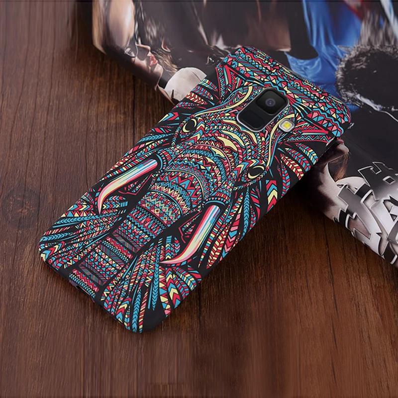 YonLinTan Coque чехол для Samsung Galaxy A6 Plus 2018 A 6 мобильный телефон ночной Слон Тигр Животное