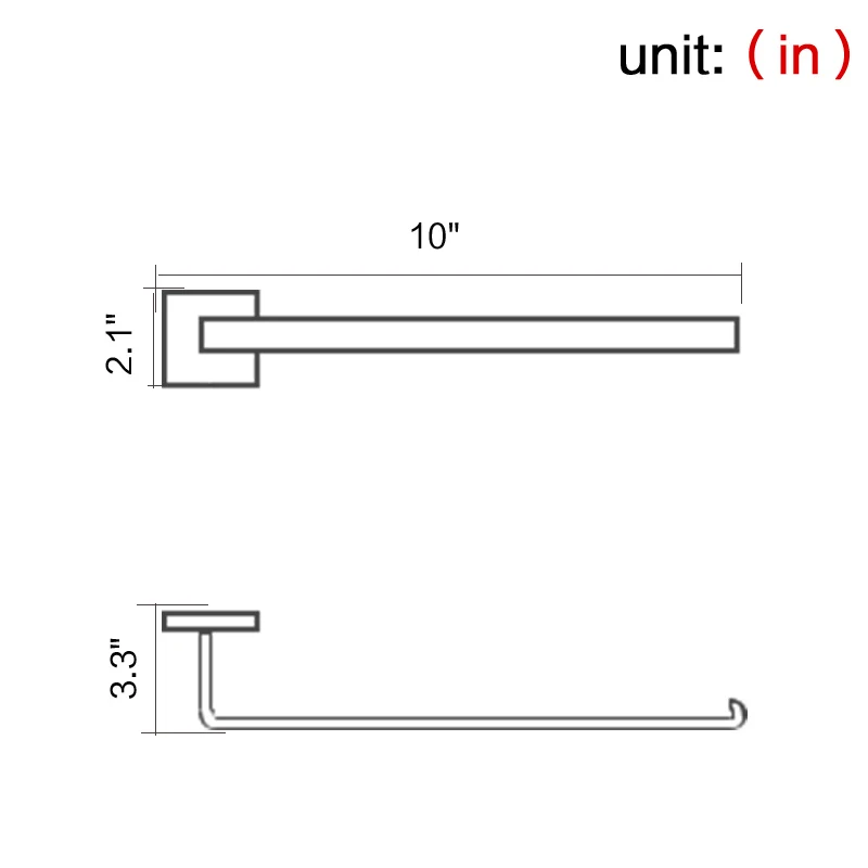 

SUS 304 Stainless Steel 25cm Towel Bar Square Short Towel Rack Mirror Polished Hotel Bathroom Wall Mounted Towel Holder
