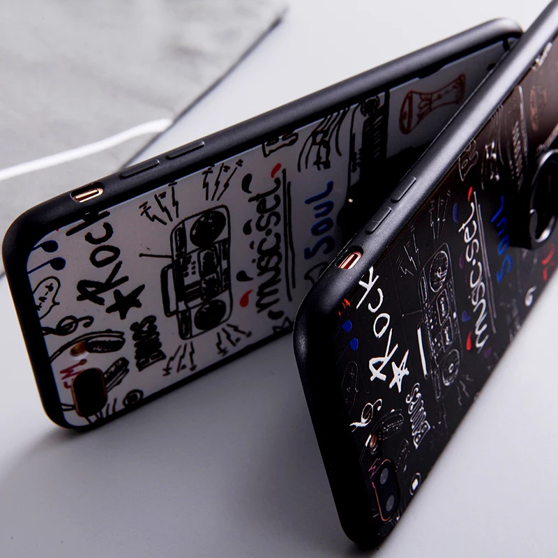 I7 Мода тиснением палец кольцо чехол для Apple iPhone 7 плюс 8 Plus Бэтмен Batgirl Футляр