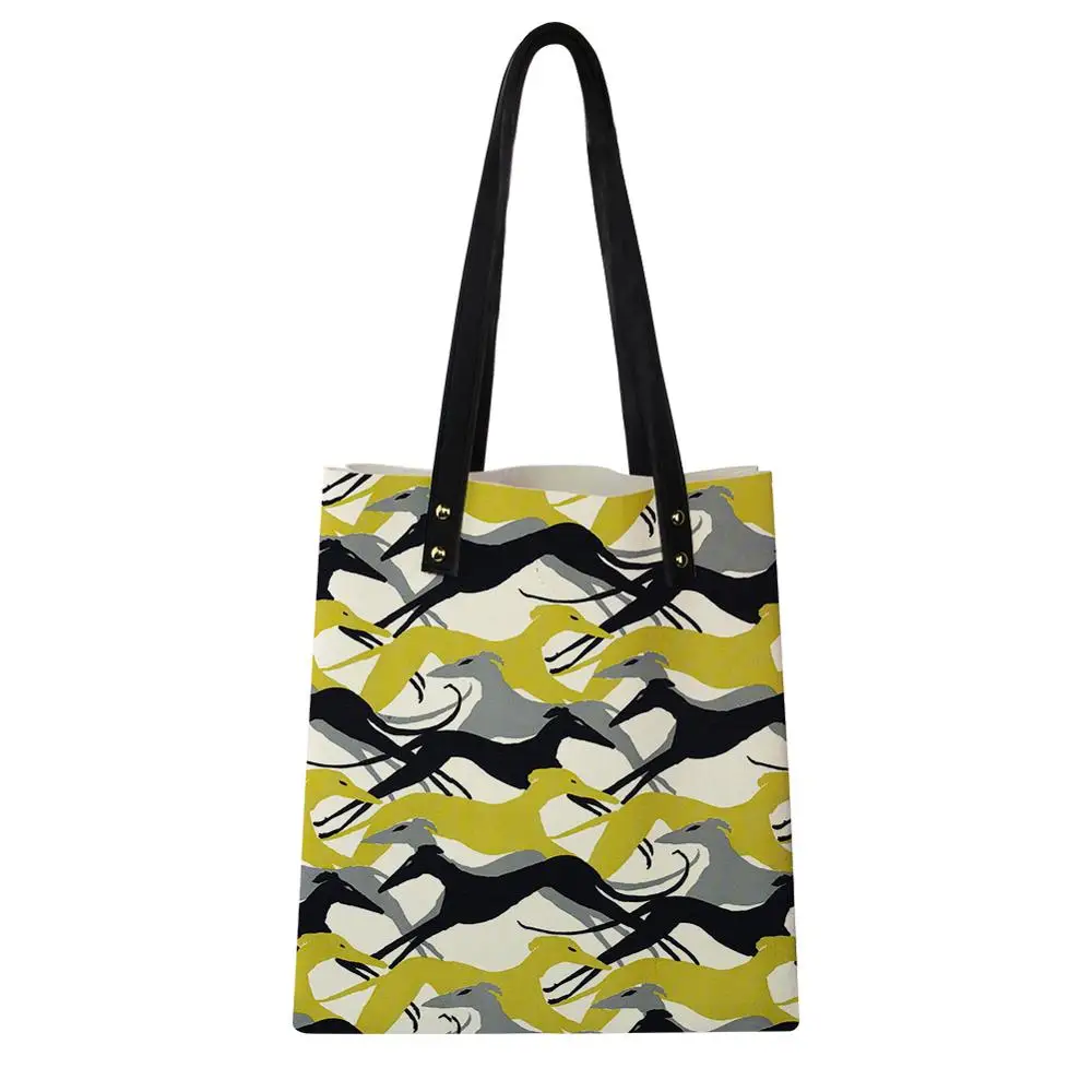 

Женские Сумки из искусственной кожи, ручная сумка с принтом собак серого цвета, пляжная сумка на застежке, встроенная сумка на молнии