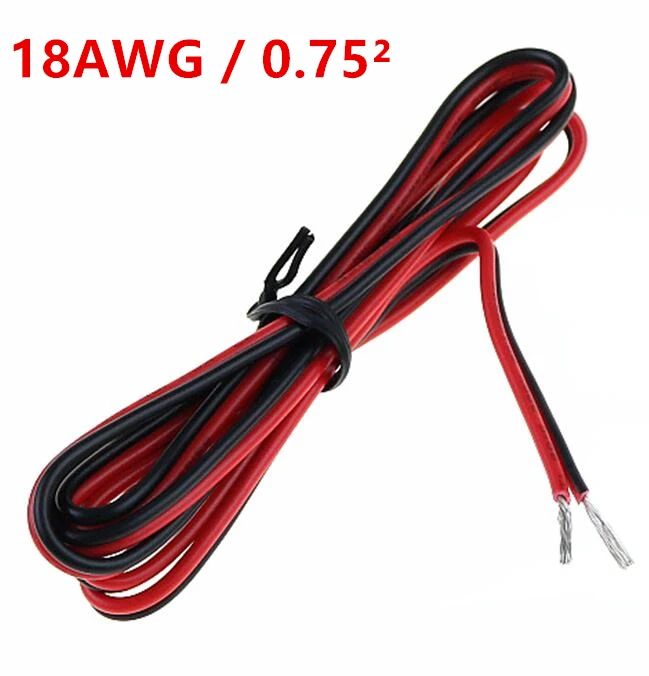 1 метр ПВХ 2 Контактный Медный провод два ряда силиконовый кабель 18AWG 20AWG 22AWG 24AWG 26AWG жаростойкий мягкий силиконовый, силикагель провод - Цвет: 18AWG  0.75