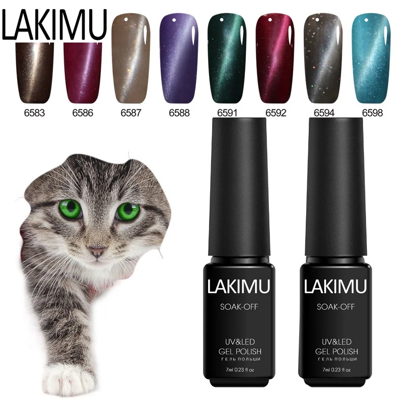 Lakimu ногти 3D кошачий глаз Лака Для Ногтей Стойкий гель для ногтей УФ светодиодный