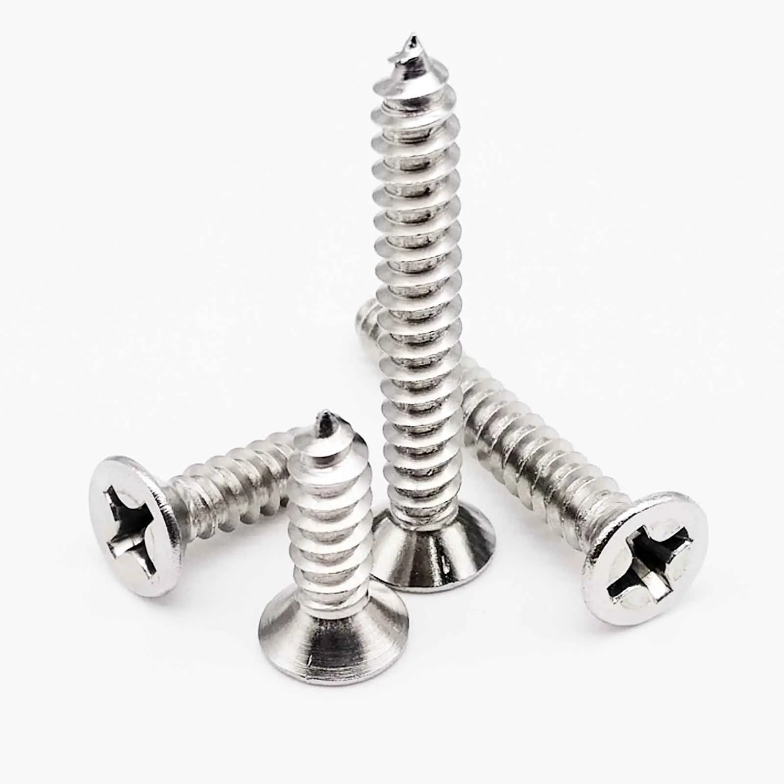 50pcs M1 M1.2 M1.4 M1.7 M2 M2.6 M3 M3.5 M4 Mini 304 stainless steel Cross Phillips Flat Countersunk Head Self-tapping Wood Screw