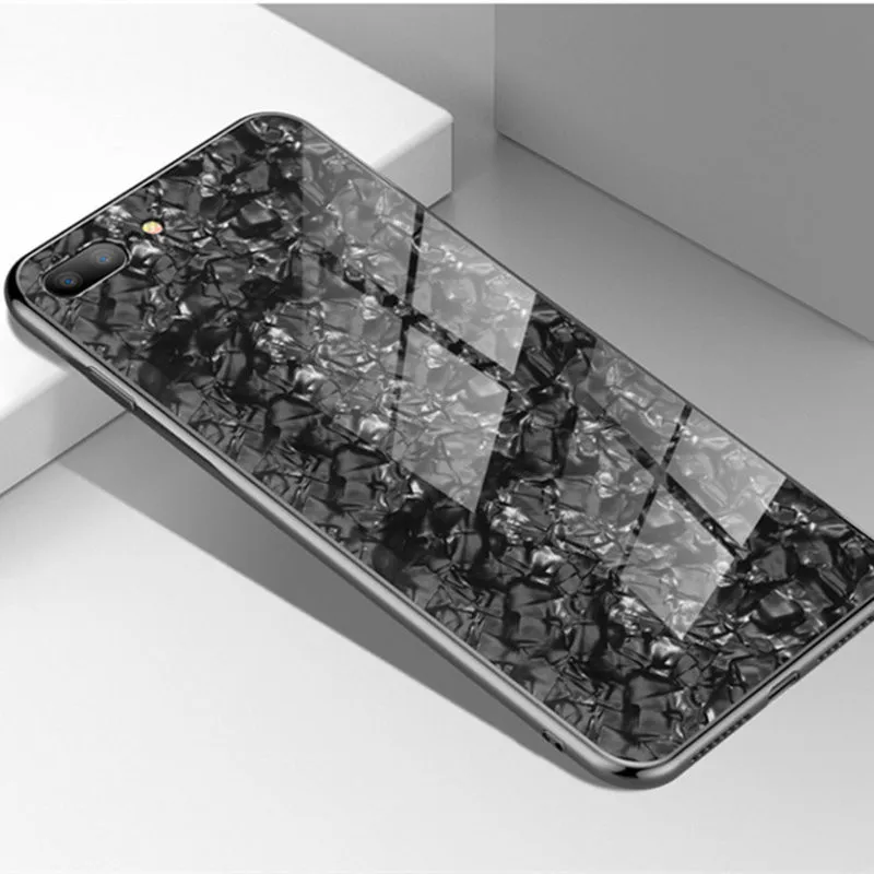 Чехол с узором из закаленного стекла для iPhone XMAX X покрытие мягкого ТПУ