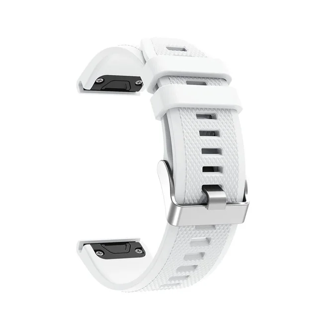 Белый 26 22 20 мм ремешок для часов Garmin Fenix 6S 6X6 5X5 5S Plus 3 3 HR 935 945 часы Quick Release силиконовый легкий ремешок на запястье - Цвет: Белый