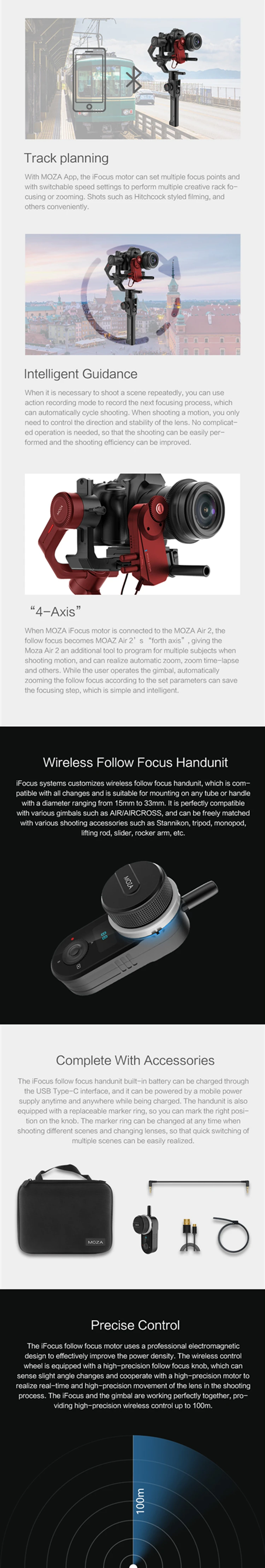 MOZA iFOCUS Беспроводная линза система управления моторным маховиком беспроводное слежение за фокусом для MOZA Air 2 Air Aircross Ronin S Crane 2