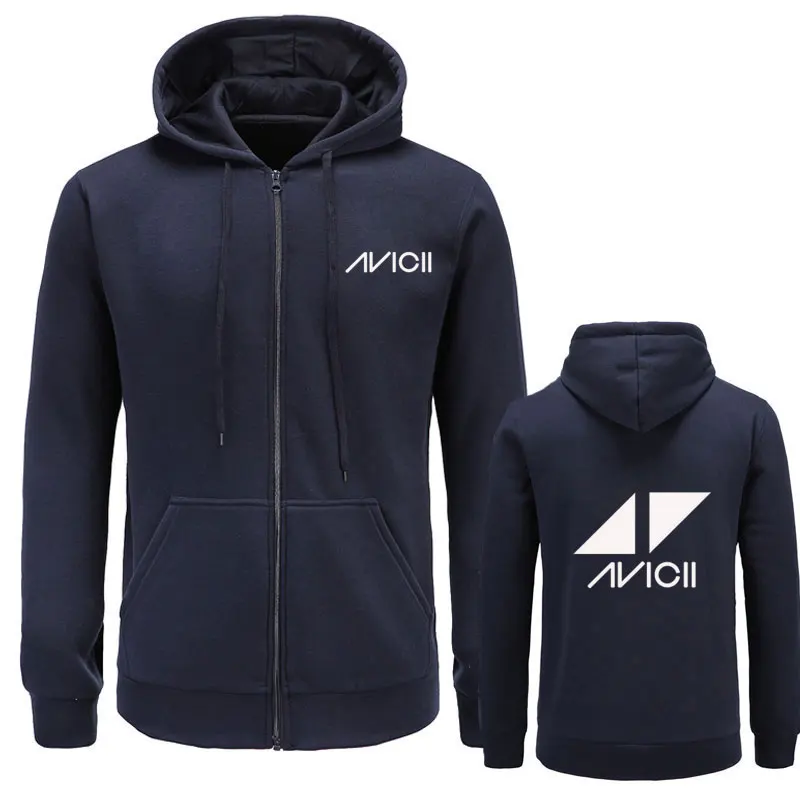 Мужская/Женская толстовка с капюшоном AVICII черная в стиле хип хоп на