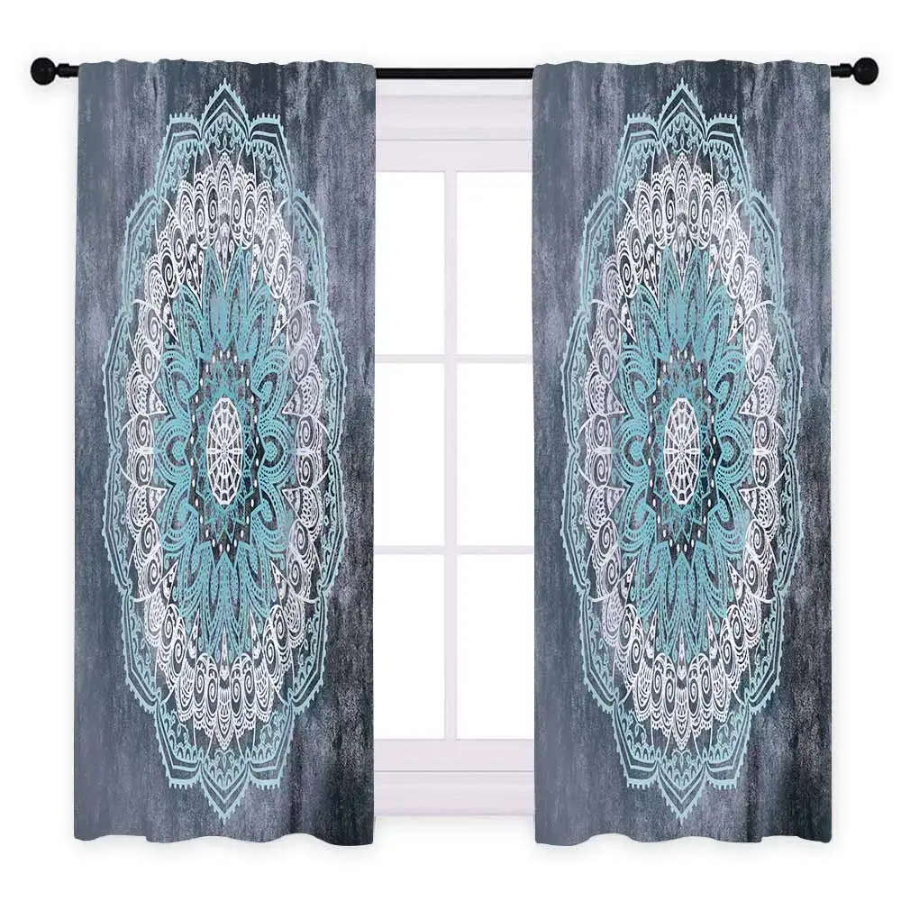 Style E - 2pcs Miracille, мандала, занавески для спальни, светильник, блокировка, тепловая обработка окна, занавески, для гостиной, девичьи занавески, затенение, занавески - Цвет: Style E - 2pcs