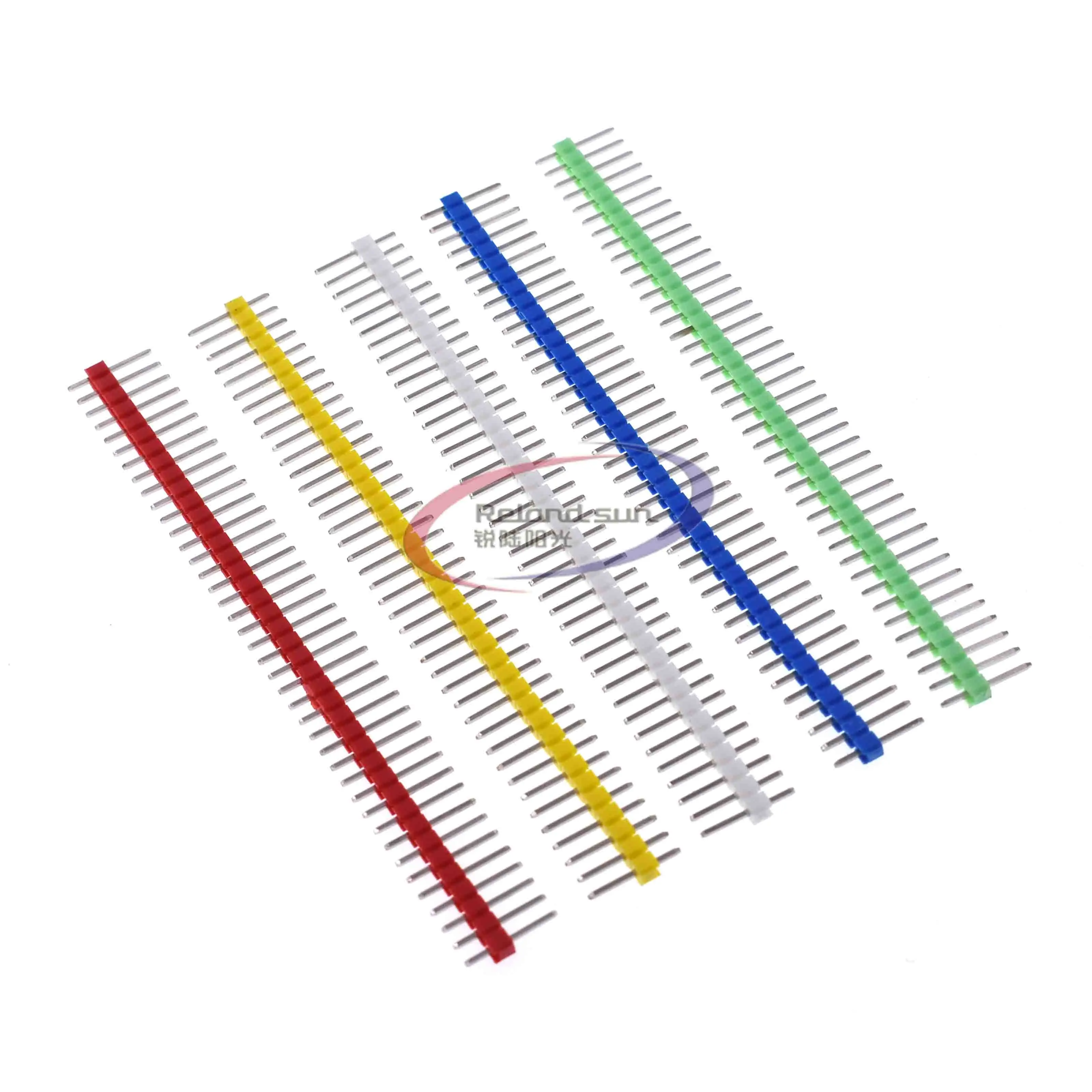 10PCS 40Pin 1x40P Male Breakable Pin Header Strip 2.54mm Long Blue Red White Green Yellow Connector