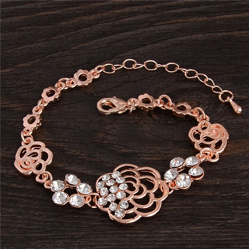 Женский браслет с бусинами MINHIN свадебный на цепочке цветами|bracelets for|wedding braceletchain