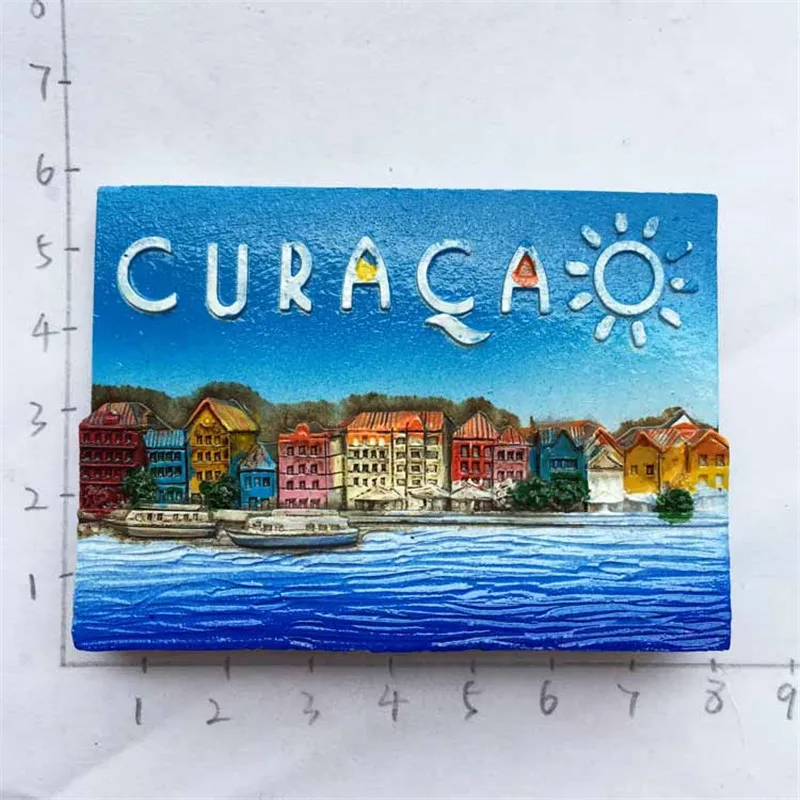 Голландский 3D магнит на холодильник туристические сувениры Curacao Приморский Пейзаж холодильник магнитные Декоративные наклейки для дома