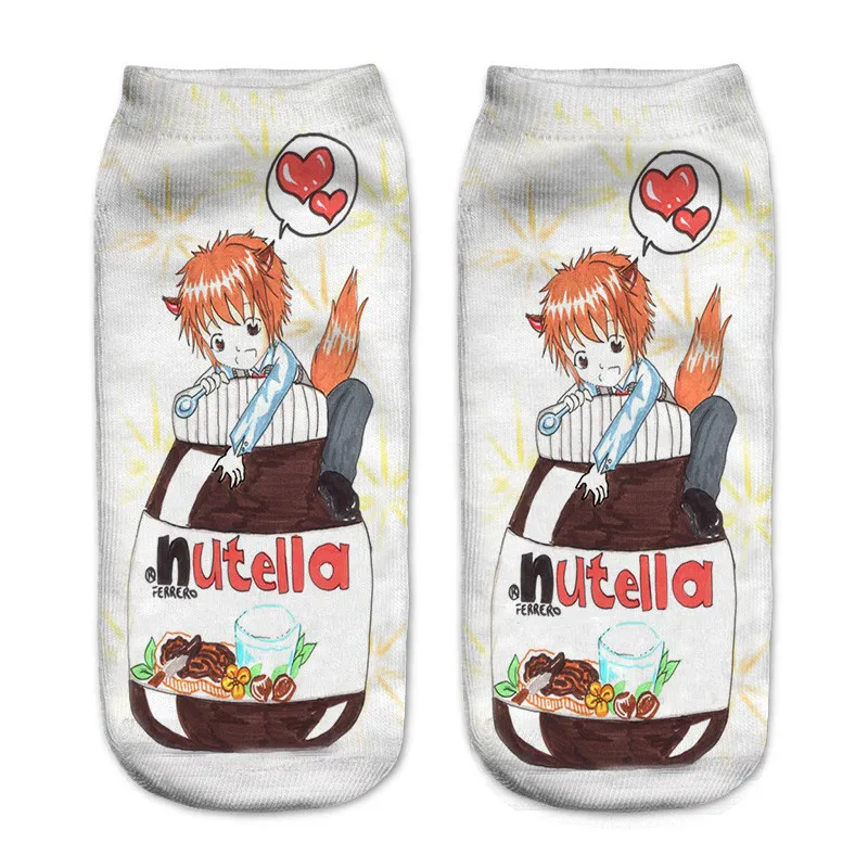 Забавные женские носки Dreamlikelin с 3D принтом Nutella пончики конфетные Harajuku до
